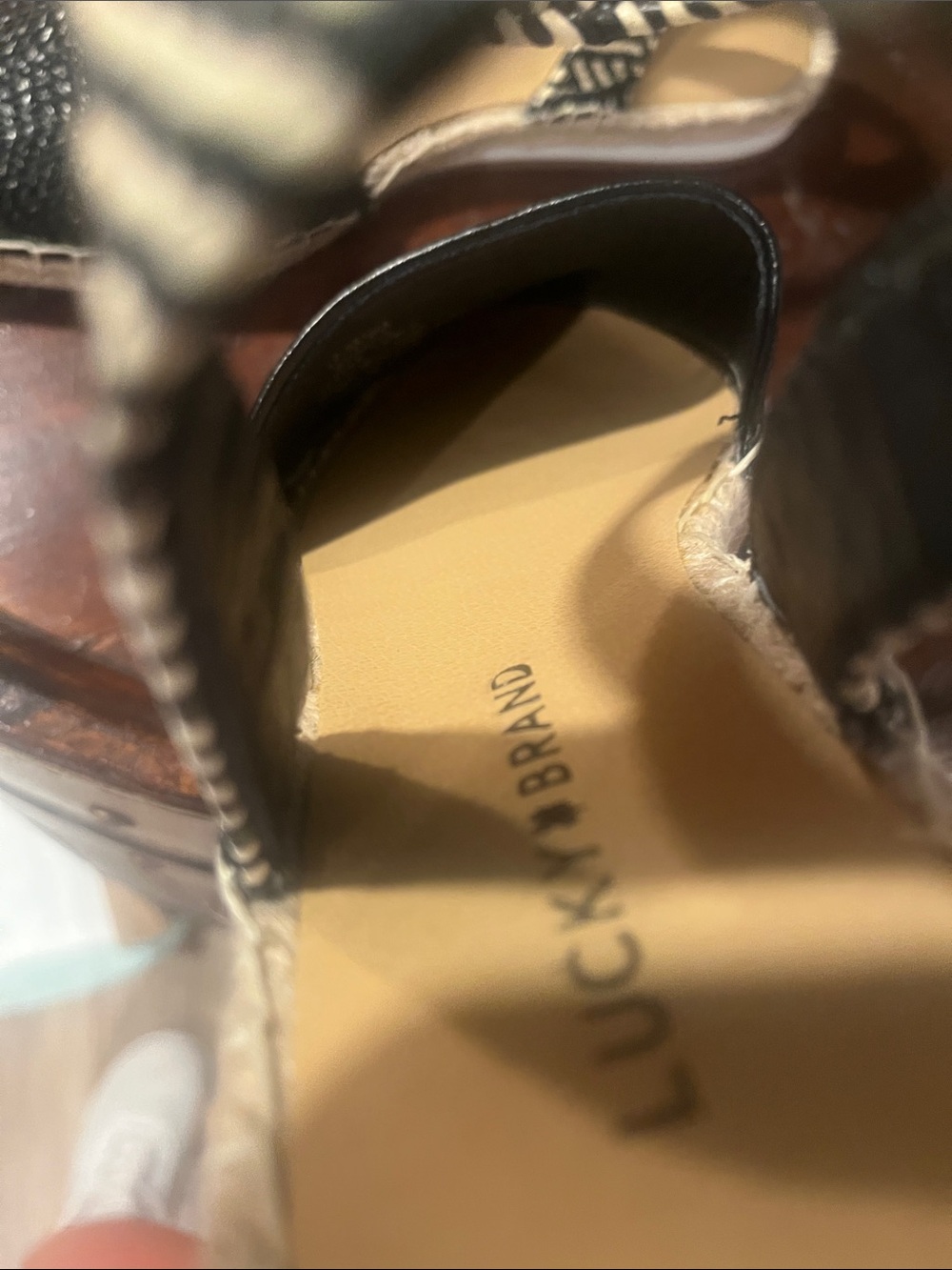 Lucky Brand Black Woven Espadrille Flats with Patterned Ankle Straps - Picture 9 of 10